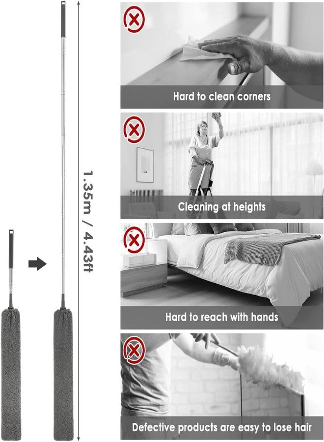FAMIWIN Under Appliance Gap Dust Cleaner, Retractable Cleaning Gadgets for Home, 26-54 Inch Telescopic Dust Brush with Extendable Pole for Underneath Cleaning of Furniture, Fridges, Bed etc. - Image 2
